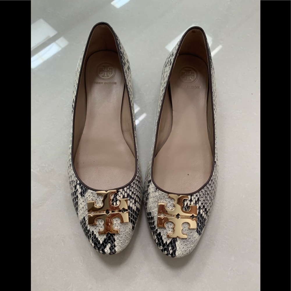 Tory Burch Faux snake skin flats
